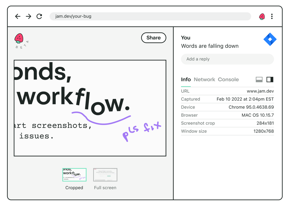 Jam.dev makes bug reporting as easy as taking a screenshot