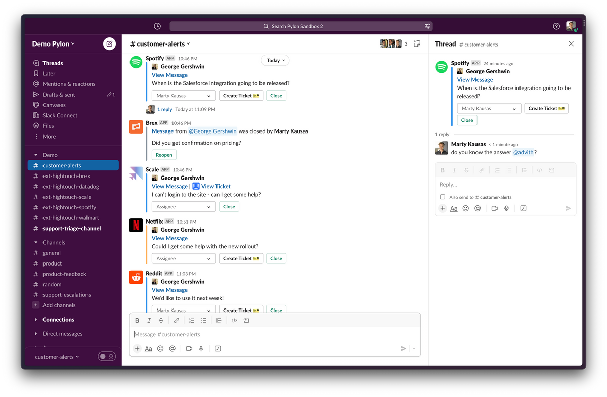 With Pylon B2B companies can scale their Sales & Support on Slack and sync it with CRM